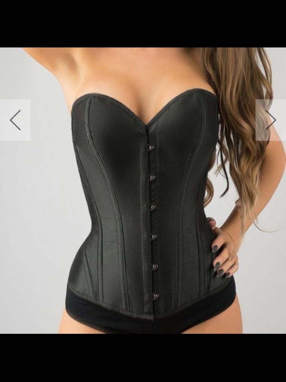 Corset Story Over Bust Strapless Black Waist Cincher Corset - Women Intimates